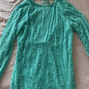 Oh Polly Aqua Beaded Dress